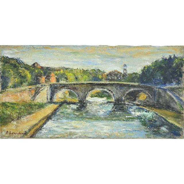 Pino Romanò, View of the Tiber at Ponte Cestio\., Oil Painting, 2000 For Sale