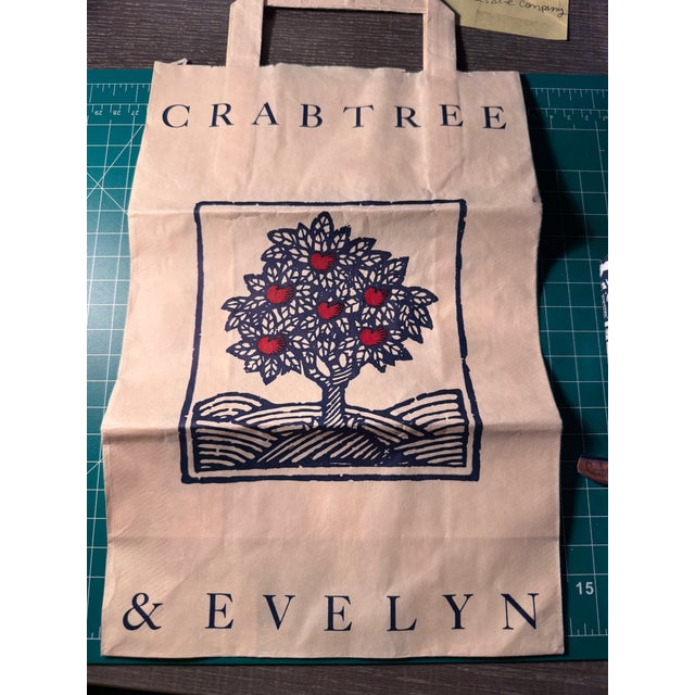 Vintage 1988 Crabtree & Evelyn Cotton Drying Up Cloth Tea Towel Bag Booklet Lot Set For Sale In Chicago - Image 6 of 6