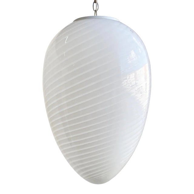 Vintage Murano Glass Hanging Egg Lamp For Sale