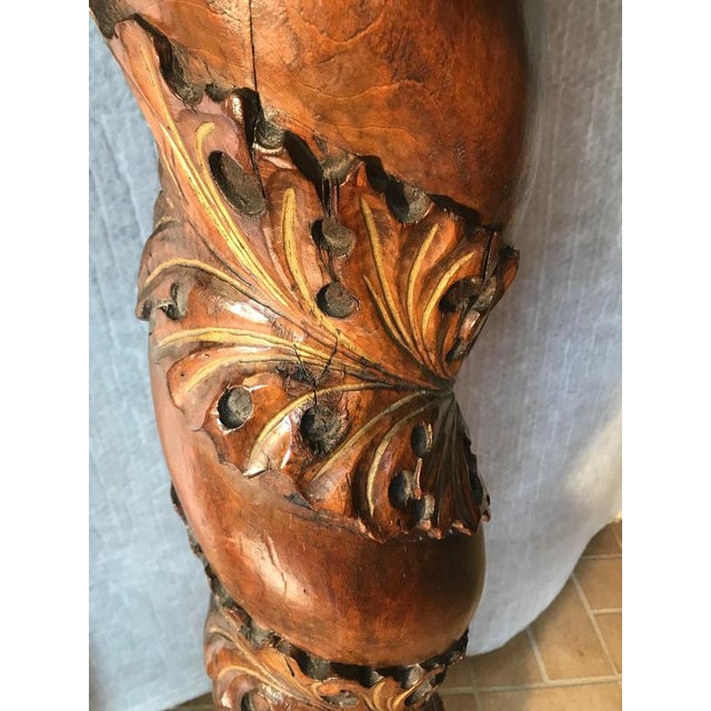 Antique Baroque Carved and Gilt Solomonic Columns, 1760s, Set of 2 For Sale - Image 4 of 7