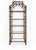 Elevate any interior with this exceptional pair of vintage Hollywood Regency faux bamboo étagères featuring dramatic...