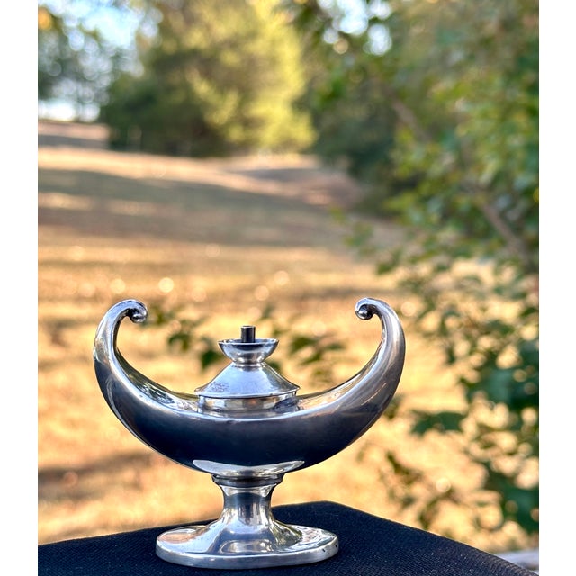 1910s Sterling Aladdin Lamp of Learning Cigar Table Lighter by Marks & Cohen For Sale - Image 18 of 18