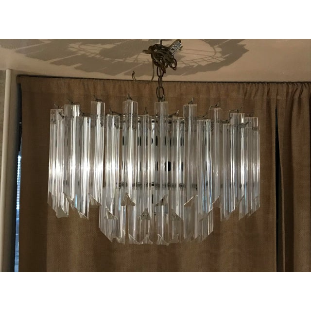 Metal 1970s Lucite Teired 10 Light Chandelier For Sale - Image 7 of 12