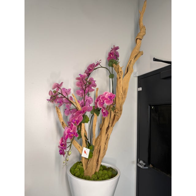 Oversized botanical mix floor orchid arrangement in like-new condition, featuring a graceful, natural design with lush...