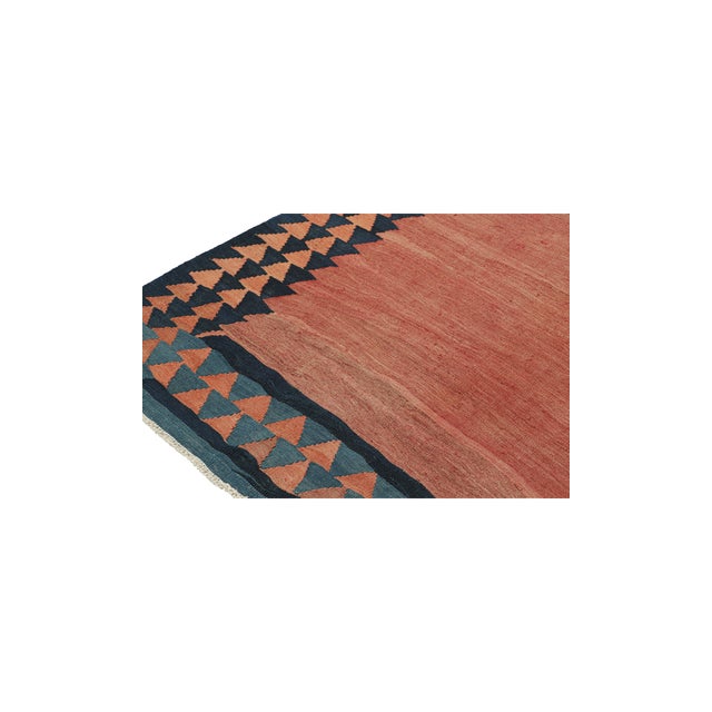 Vintage Shahsavan Persian Kilim in Red Open Field and Blue Border by Rug & Kilim For Sale In New York - Image 6 of 7