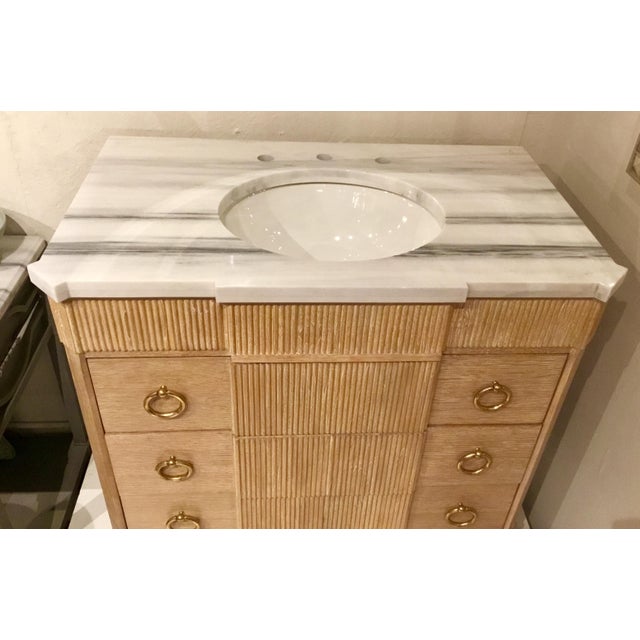 Ambella Home Modern Cerused Finished Tambour Sink Chest/Vanity Chairish