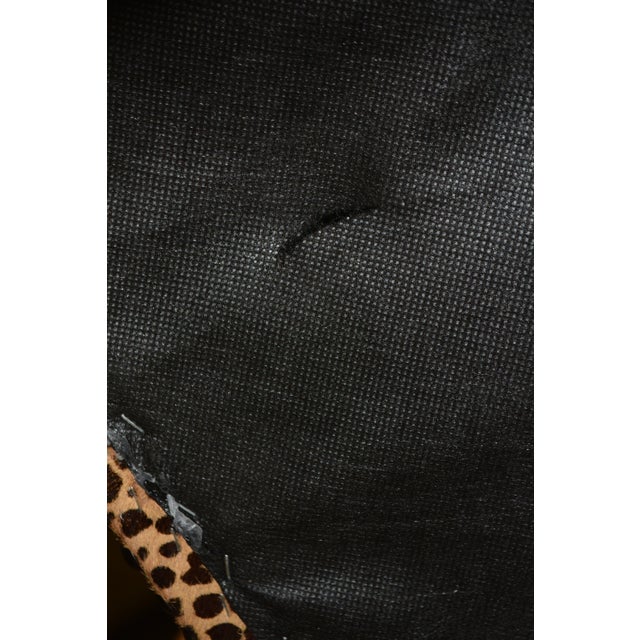 Cheetah Print Cowhide Covered Bench Ottoman W/ Nail Head Trim & Baluster Wood Base For Sale - Image 18 of 18