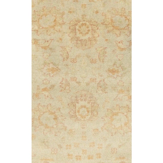 Persian Late 20th Century Handmade Floral Ivory Egyptian Rug Persian Sultanabad Design For Sale - Image 3 of 5
