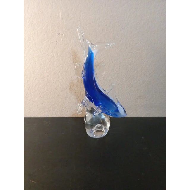 Italian Signed 1980 Zanetti Murano Italy Dolphin Sculpture For Sale - Image 3 of 8