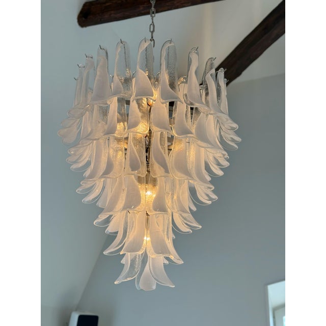 Eclectic White Murano Chandelier For Sale - Image 6 of 15