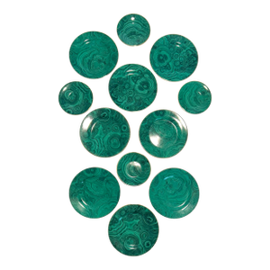 MCM Japanese Neiman Marcus Malachite Plates - A 12 Piece Set