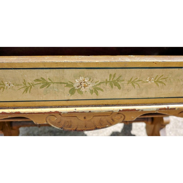 Late 19th Century Victorian Cottage Painted Walnut Sewing Table For Sale - Image 10 of 11