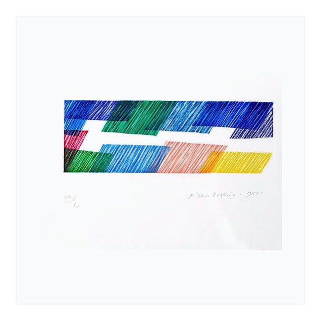 1960s Abstract Composition - Original Lithograph by Piero Dorazio - 1968 1968 For Sale - Image 5 of 5