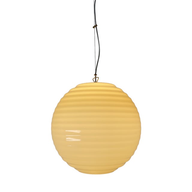 Vintage Modulo S40 Amber Murano Ceiling Lamp by Toso - Massari for Leucos, 1990s For Sale