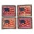 Antique ‘Tobacciana’ Flannel American Flags/Textile Tobacco Premium Inserts- Set of 4 For Sale