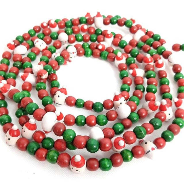 Wallpaper Adler Danish Modern 9 Wood Christmas Bead Garland 2 Strands Free