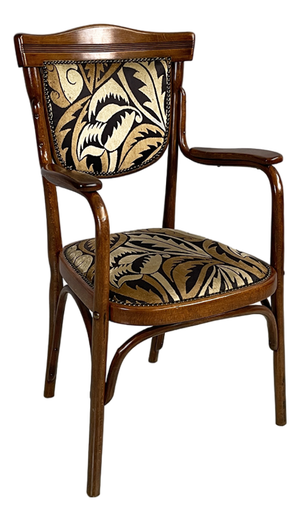 Austrian Art Deco Chair in Wood and Fabric by Jacob & Josef Kohn, 1930s