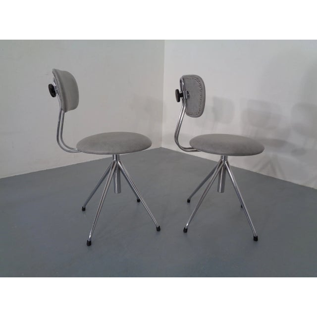 Mid-Century Modern Set of Adjustable Swivel Chairs, 1960s For Sale - Image 3 of 18
