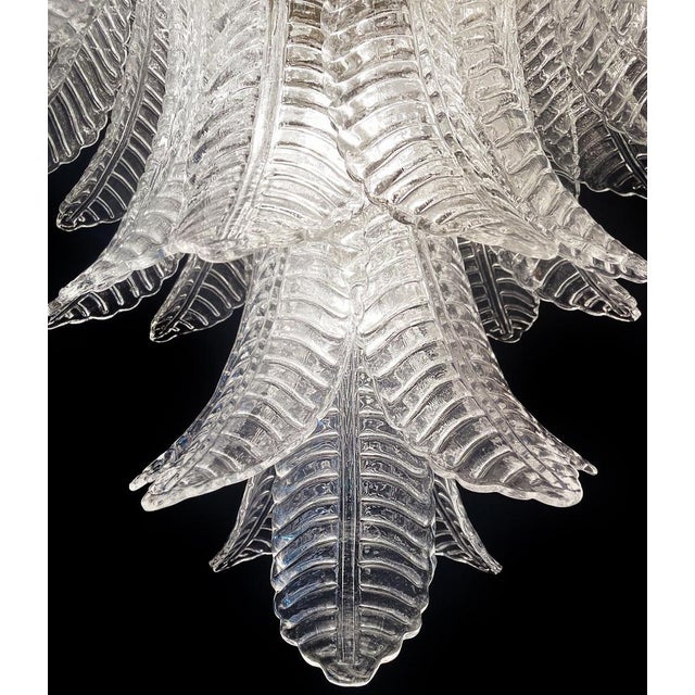 Glass Large Italian Murano Felci Glass Chandelier with 75 Clear Glasses, 1990s For Sale - Image 7 of 18