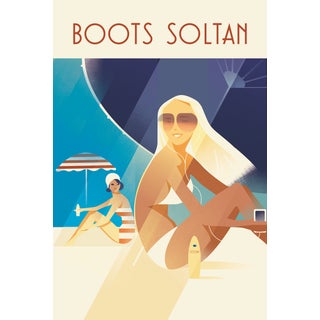 Mads Berg 'Boots Soltan' Contemporary Danish Poster For Sale