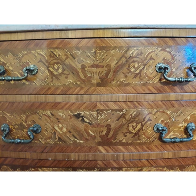 Wood French-Style Marble-Top Commode For Sale - Image 7 of 8