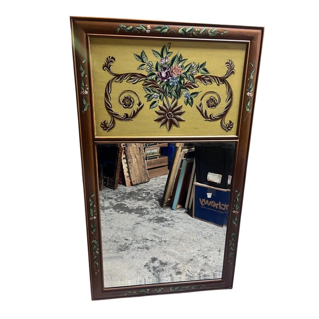 Traditional Hilda Flack Large Hand Painted Wall Mirror For Sale - Image 3 of 7