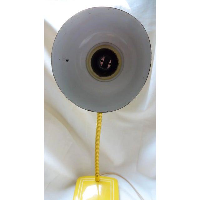 Yellow Enameled Gooseneck Desk Lamp For Sale - Image 9 of 12