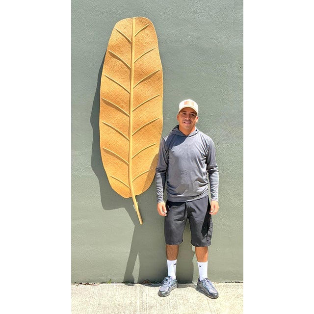 Late 20th Century Vintage Monumental Woven Rattan Palm Frond For Sale - Image 5 of 12