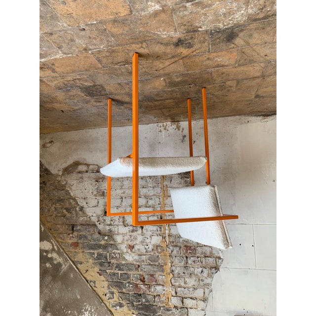 Postmodern Orange Armchairs with Bouclé Upholstery, 1980s, Set of 2 For Sale - Image 10 of 15