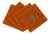 Serpent Cotton Sateen Cocktail Napkins in Burnt Orange, Set of 4 For Sale