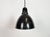 Industrial black enamel ceiling light made in former Czechoslovakia during the 1950s. White enamel inside the shade. Metal...
