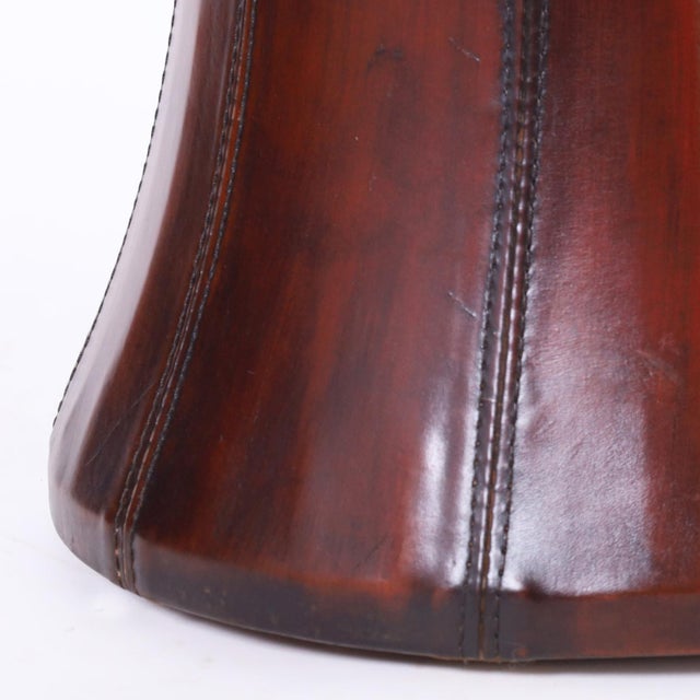 Late 20th Century Vintage Leather Seat or Stand For Sale - Image 5 of 5