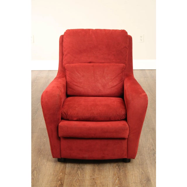 Textile Roche Bobois Italian Modern Upholstered Lounge Armchair and Ottoman For Sale - Image 7 of 12