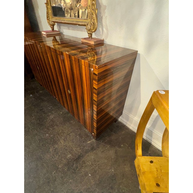Early 21st Century Italian Art Deco Style Zebrawood Sideboard For Sale - Image 5 of 7