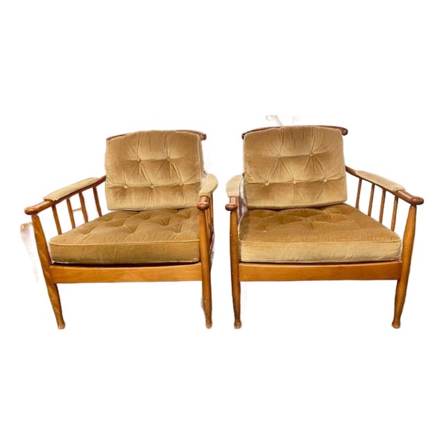 Pair of Danish MCM Walnut Armchairs For Sale