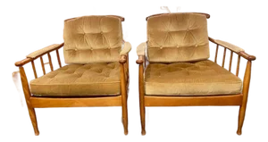 Pair of Danish MCM Walnut Armchairs