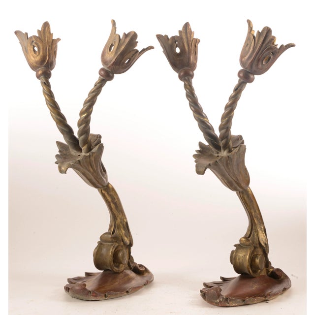 Italian Giltwood Sconces, 1980s, Set of 2 For Sale - Image 10 of 10