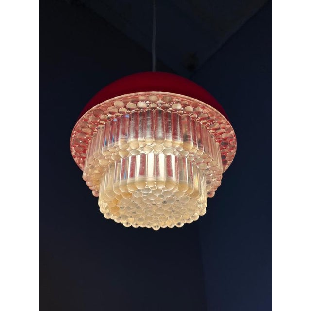Red Plastic Hanging Lamp For Sale - Image 4 of 11