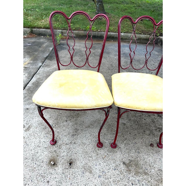 Lee Woodard 1950’s Set of 4 Iron Scroll Back Chairs For Sale - Image 12 of 12