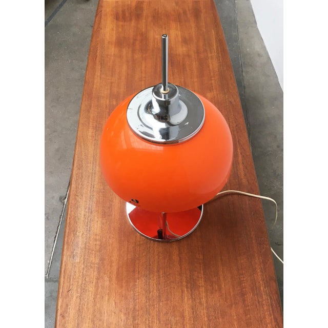 Metal Vintage Space Age Italian Faro Table Lamp from Guzzini, 1970s For Sale - Image 7 of 18