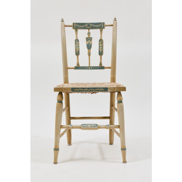 Tan Wood & Woven Natural Fibers Dining Chairs - Set of 4 For Sale - Image 8 of 8