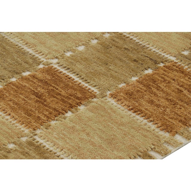 Rug & Kilim’s Scandinavian Style Rug in Beige-Brown and Rust Geometric Pattern For Sale In New York - Image 6 of 7