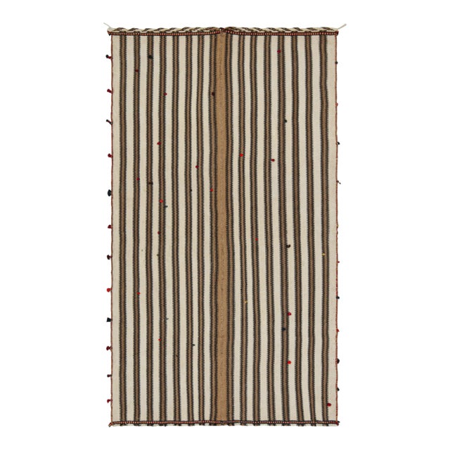 Beige 1950s Vintage Persian Kilim With Beige and Brown Stripes by Rug & Kilim For Sale - Image 8 of 8