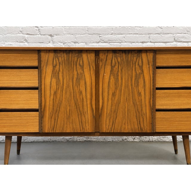 Wood Mid Century Modern African Teak Sideboard | Scandinavian Credenza, Made in England, C. 1960’s For Sale - Image 7 of 17