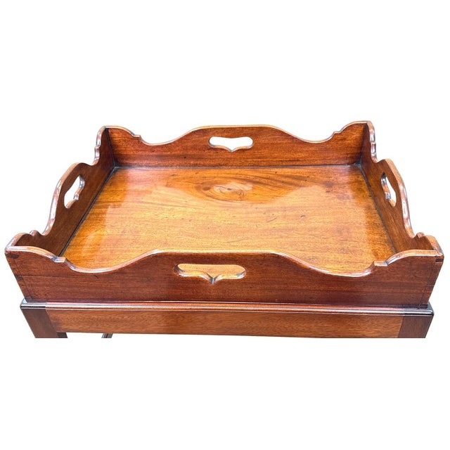 Georgian Mahogany Rectangular Tray on Stand, 1800 For Sale - Image 9 of 14
