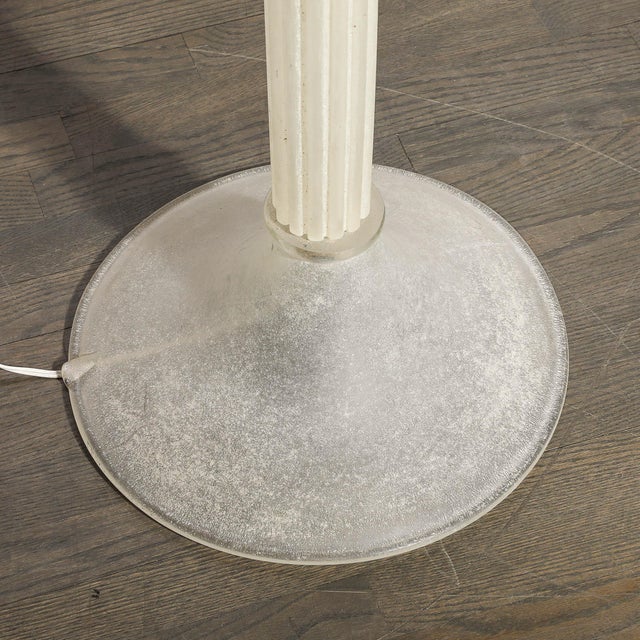 Glass Documented Mid-Century Modern Hand-Blown Scavo Glass Torchiere by Karl Springer For Sale - Image 7 of 15