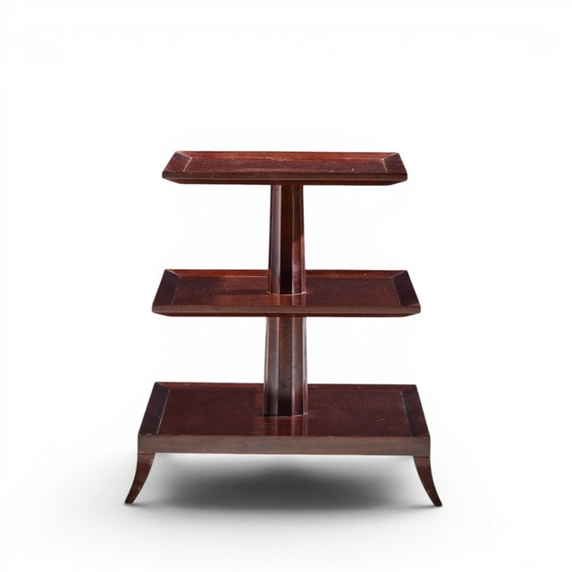 Baker Furniture Company Thomas Pheasant Contemporary American Three Tiered Mahogany End Table For Sale - Image 4 of 8