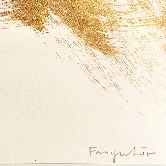 Contemporary Sumi Ink Painting Golden Flow No.4 by Fanyu Lin For Sale - Image 3 of 9