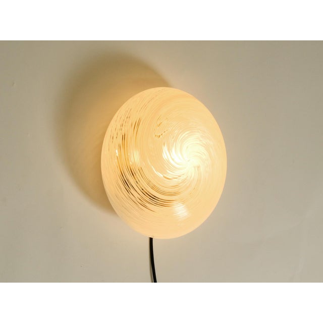 Swirl Flush Mount in Glass and Brass Base, 1980s For Sale - Image 12 of 18