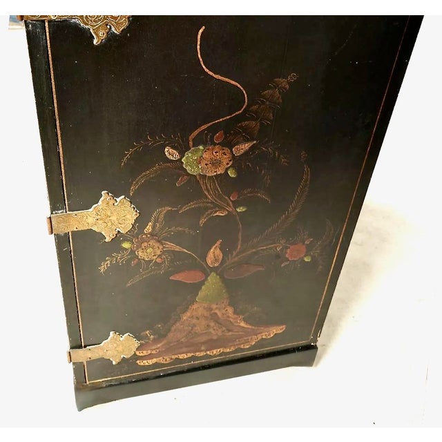 Chinoiserie Chinoiserie Cabinet-on-Stand, Japanned Finish, C. 1950-1960 For Sale - Image 3 of 11